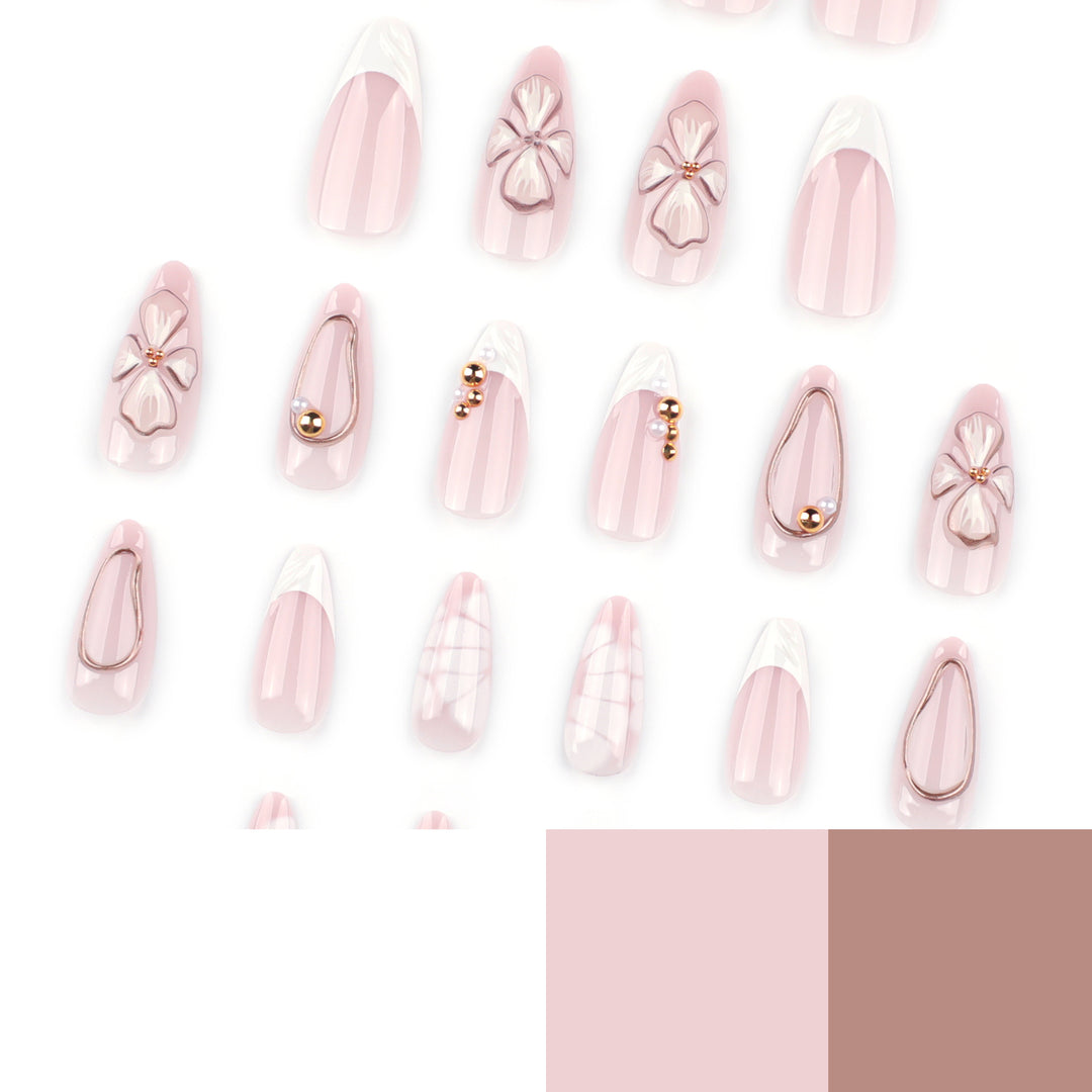 Artful stiletto nails with floral and shimmering decor Kalsten