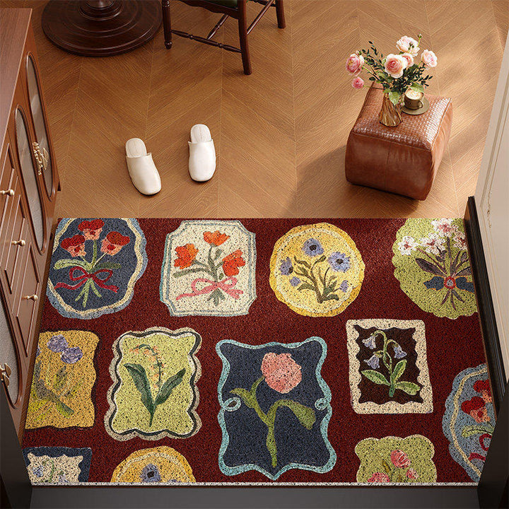 Vintage Floral Print Area Rug