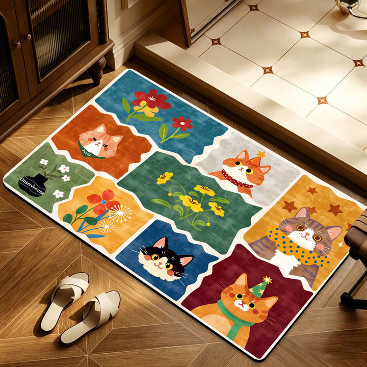 Artistic Floral Patterned Floor Mat Kalsten