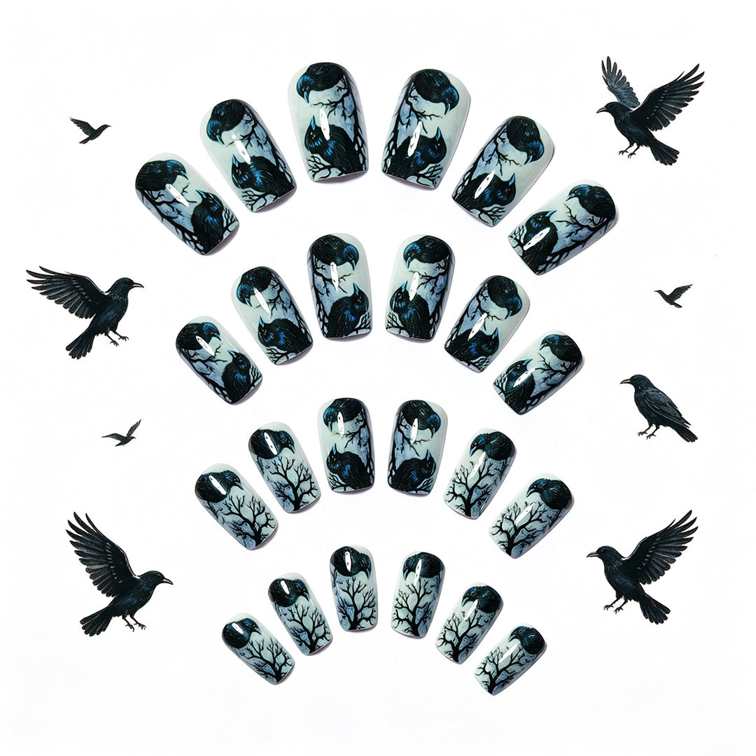 Creative Art Nails in the Elegant Crow Design Kalsten