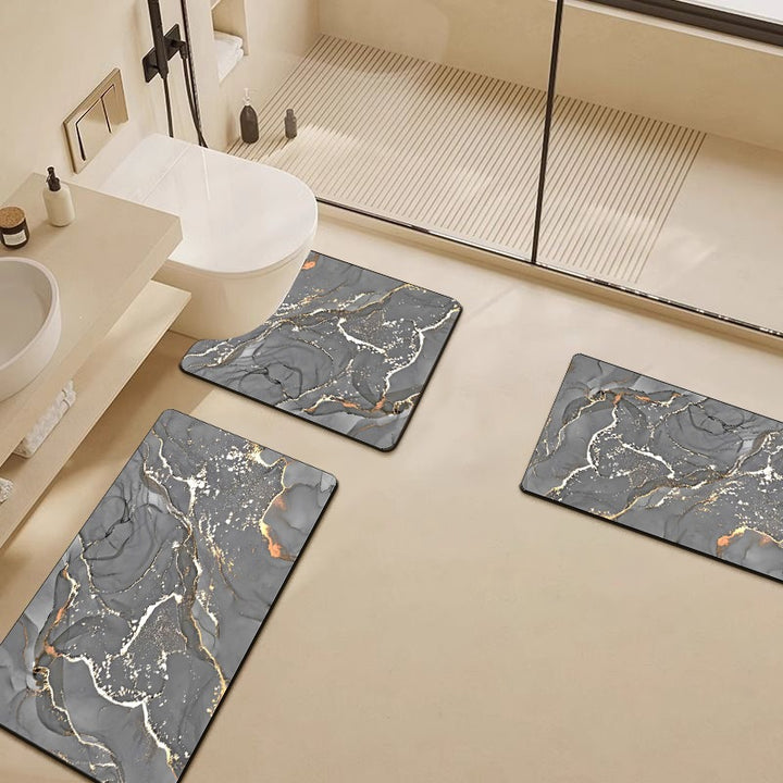 Luxury Marble-Pattern Bathroom Mat Set Kalsten
