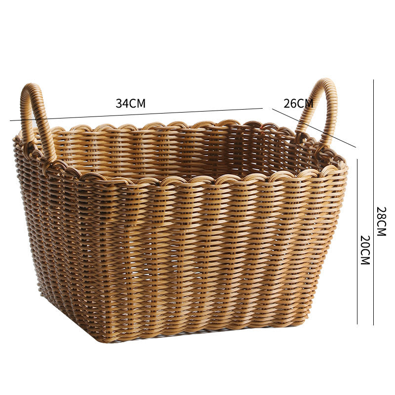 Handwoven Storage Basket with Handles Kalsten