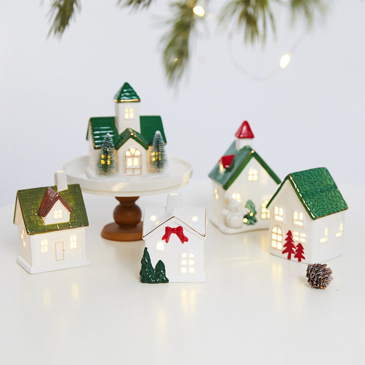 Ceramic Light-Up Decorative House Lantern
