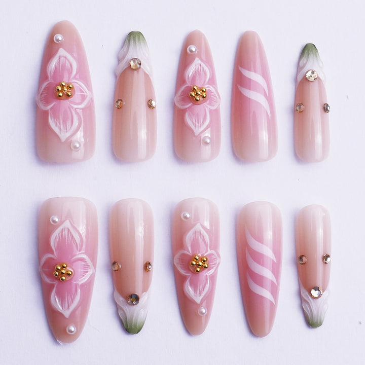 Floral Artistic Press-On Nails