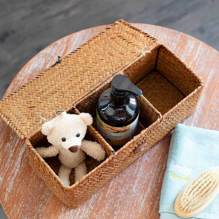 Unisex storage box made of handwoven natural material Kalsten