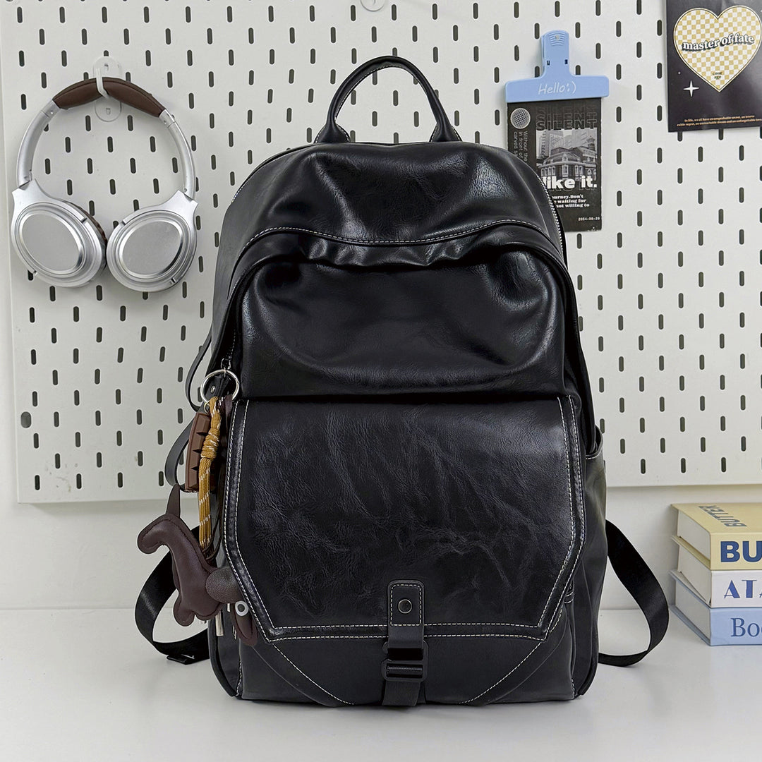 Stylish Multi-Compartment Leather Laptop Backpack Kalsten