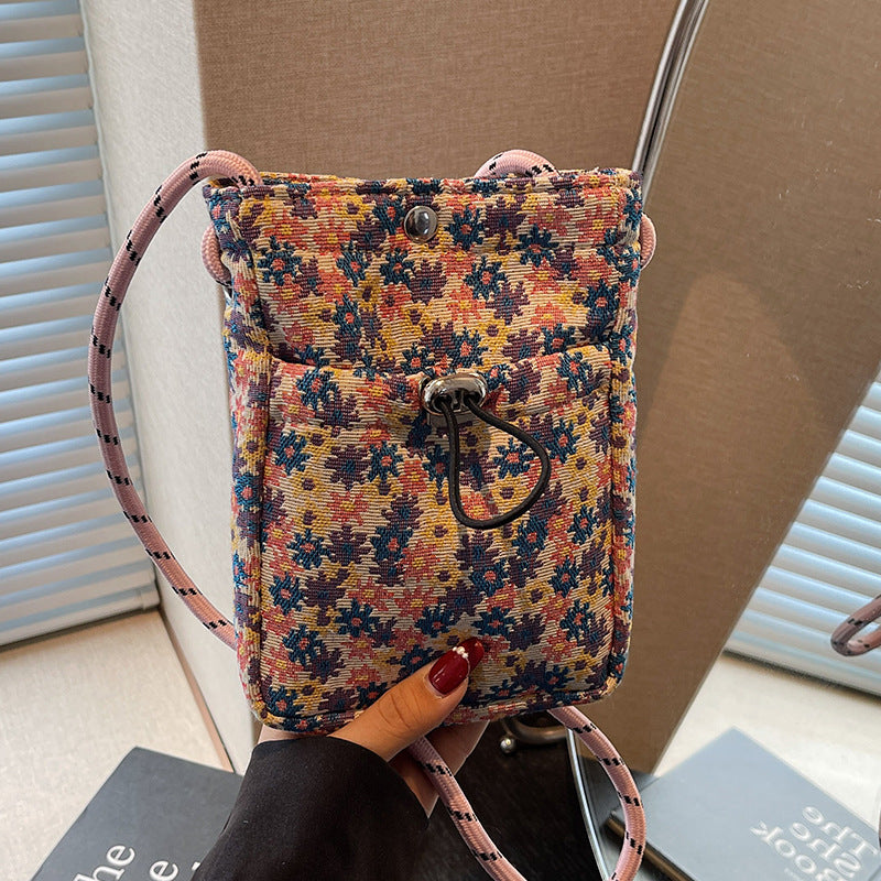 Floral Patterned Crossbody Pouch Bag