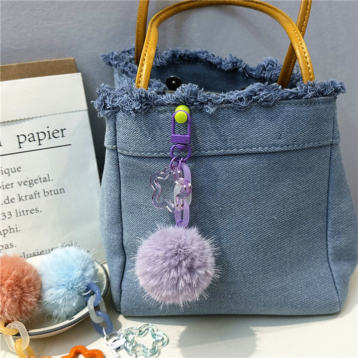 Cute Fuzzy Pom-Pom Keychain kalsten
