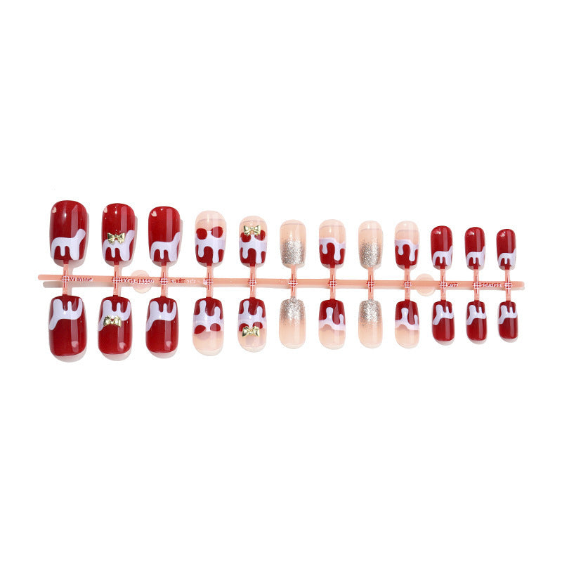 Artificial nail set with festive Christmas motifs Kalsten