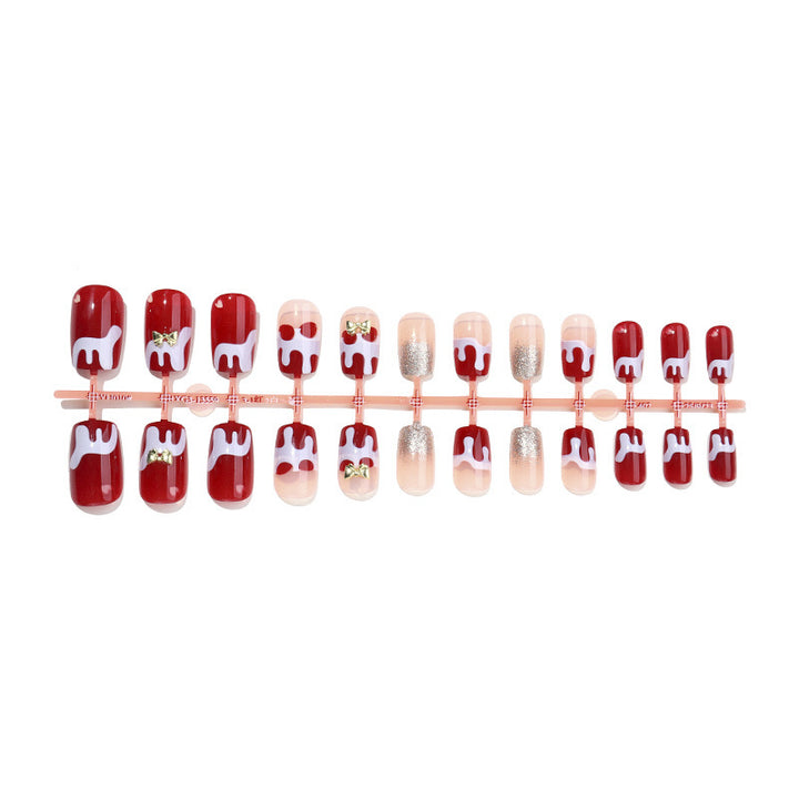 Artificial nail set with festive Christmas motifs Kalsten