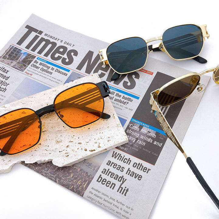 Stylish Oversized Sunglasses in Modern Metal Design Kalsten