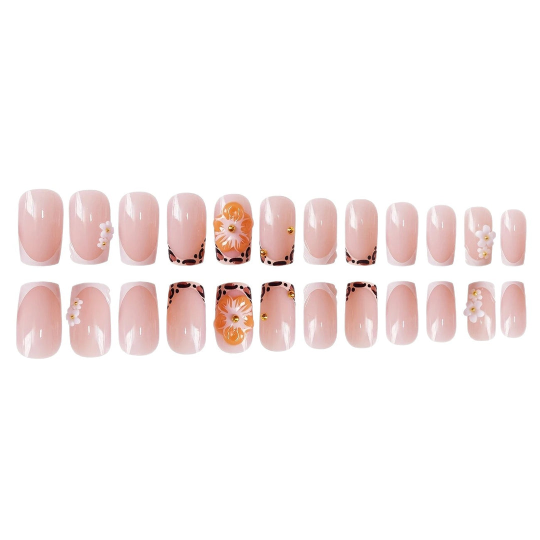 Decorative Floral Press-On Nail Art Kalsten