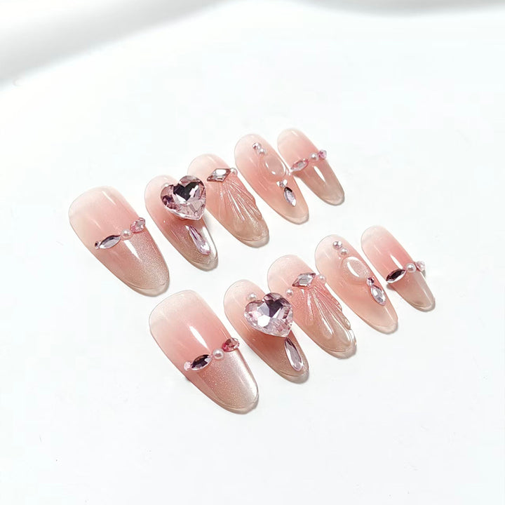 Elegant artificial nails with glitter accents Kalsten