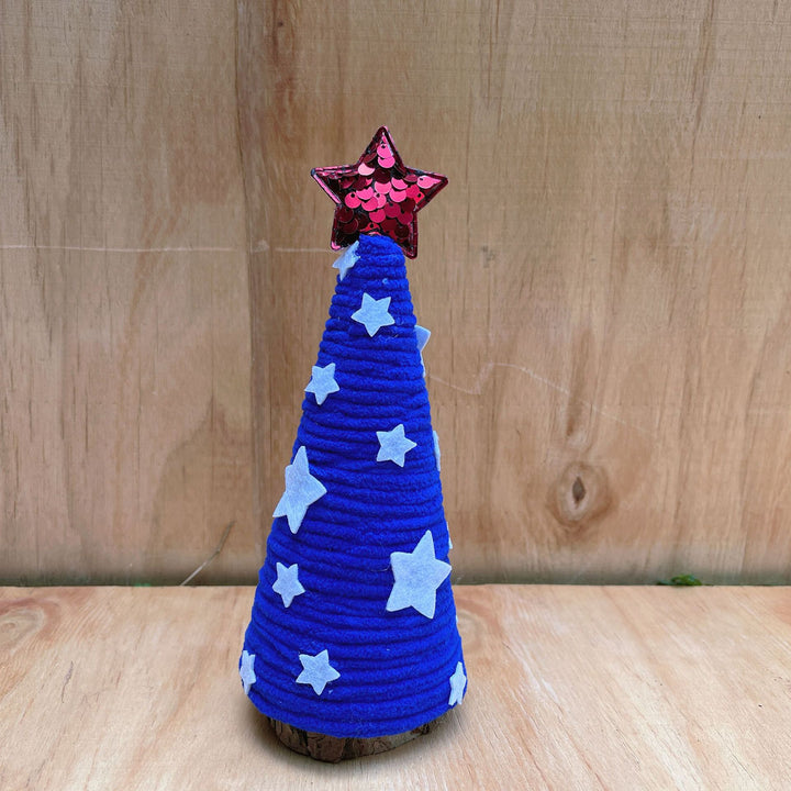 Independence Day patriotic festive tabletop cone centerpiece with felt star accents Kalsten