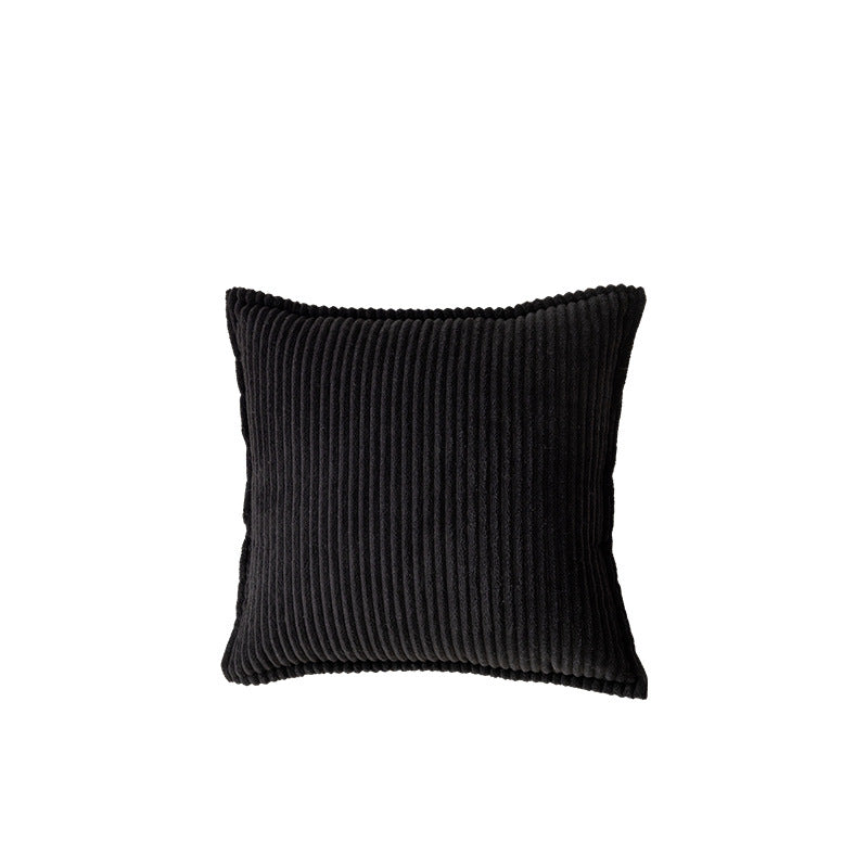 Decorative Ribbed Corduroy Throw Pillow Cover Square Accent Cushion