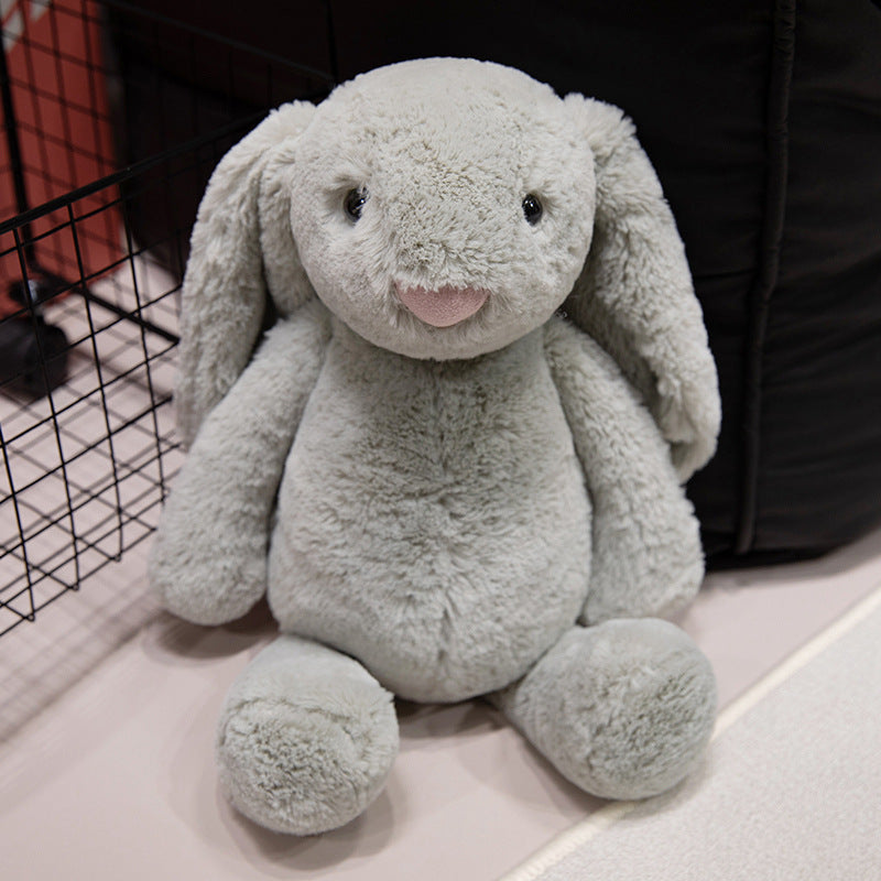 Plush Long-Eared Sitting Bunny Cuddle Doll with Ultra-Soft Faux Fur and Embroidered Features Kalsten