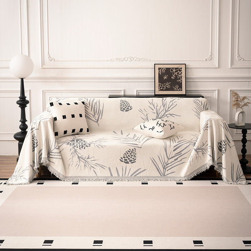 Leaf Print Decorative Throw Blanket