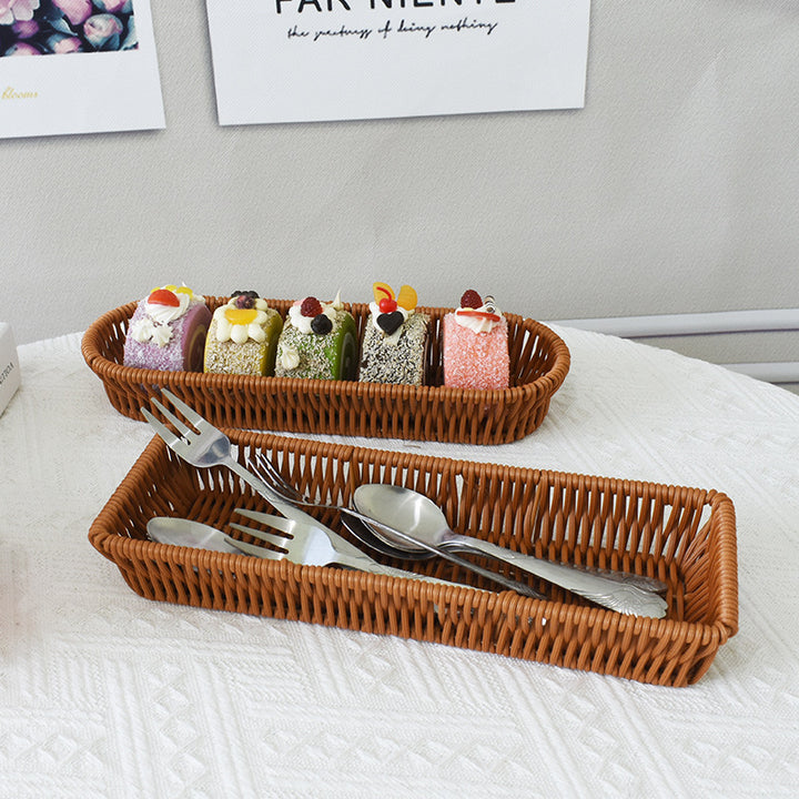 Stylish Woven Rectangular Serving Tray Kalsten