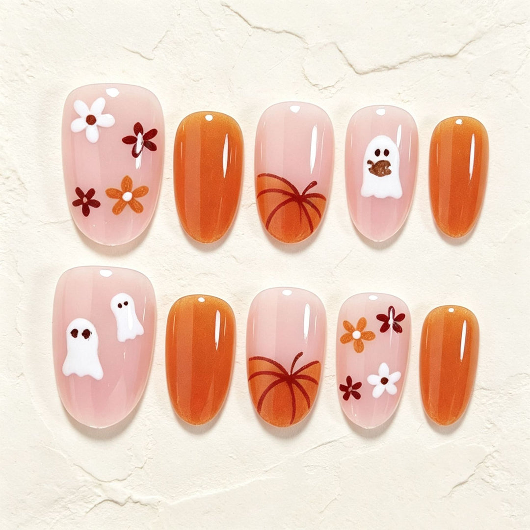 Creative Nail Art Set with Halloween-Themed Stencils Kalsten