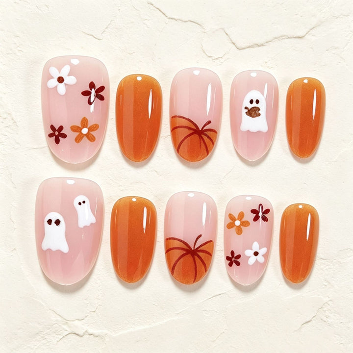 Creative Nail Art Set with Halloween-Themed Stencils Kalsten