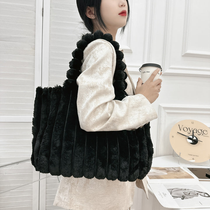 Plush Faux Fur Tote Bag