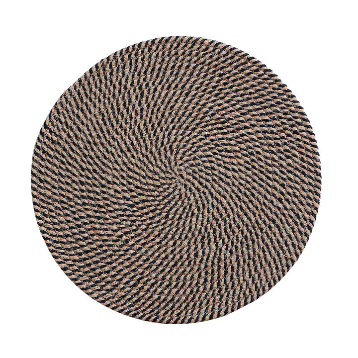 Round carpet made of braided jute with spiral structure and flat weaving Kalsten
