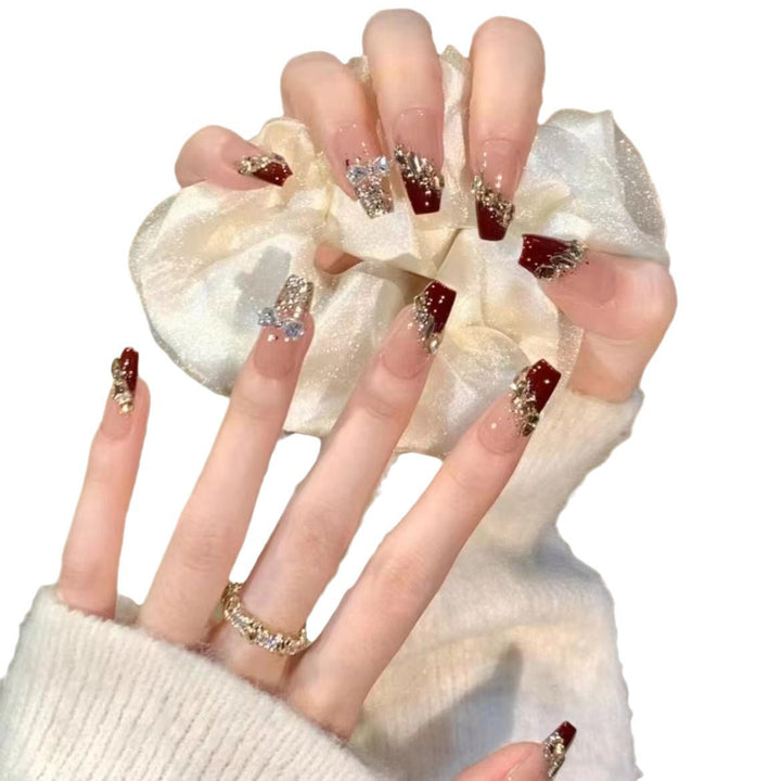 Ornate Rhinestone-Embellished Press-On Nail Set Kalsten