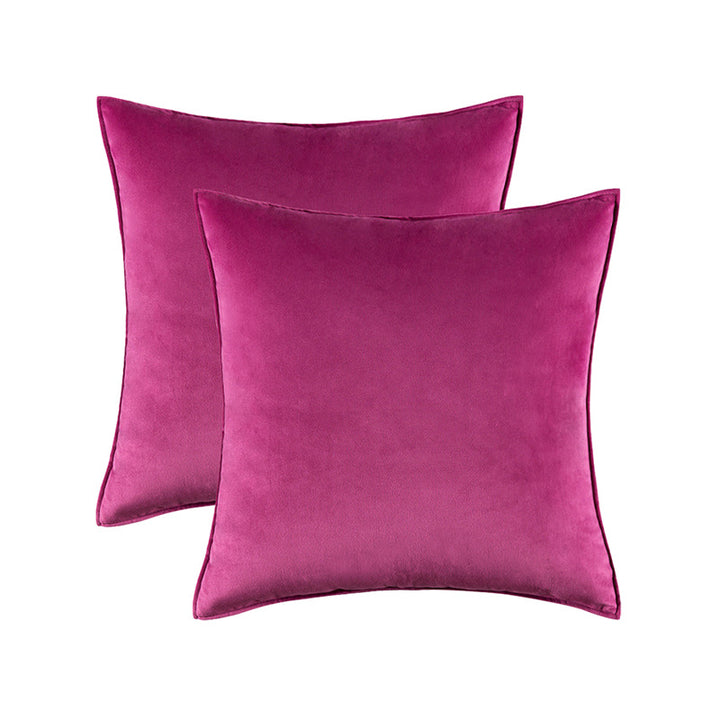 Plush Velvet Square Decorative Pillow Cover Pair with Knife-Edge Seam and Hidden Zipper