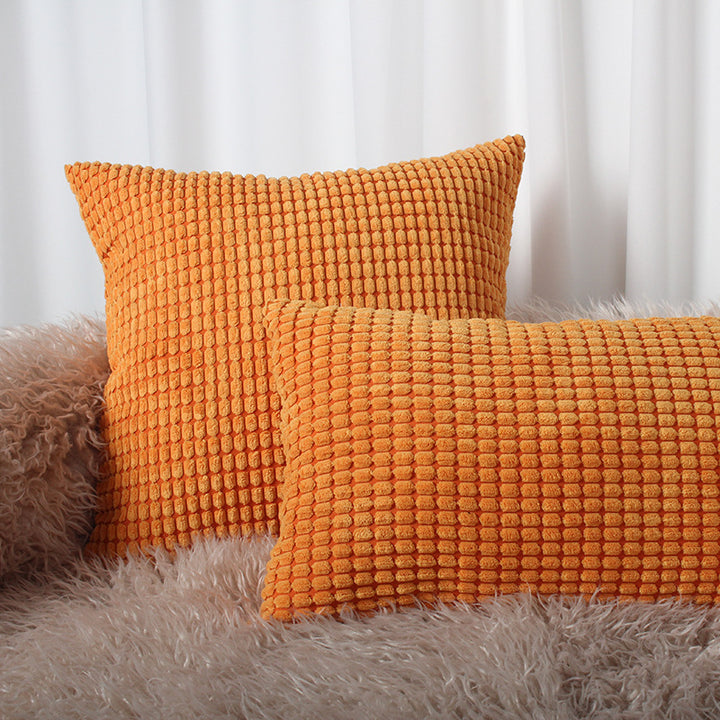 Decorative Waffle-Texture Velvet Throw Pillow Cover