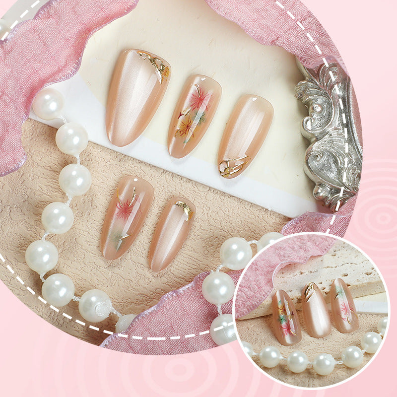 Artistic Floral-Patterned Press-On Nails