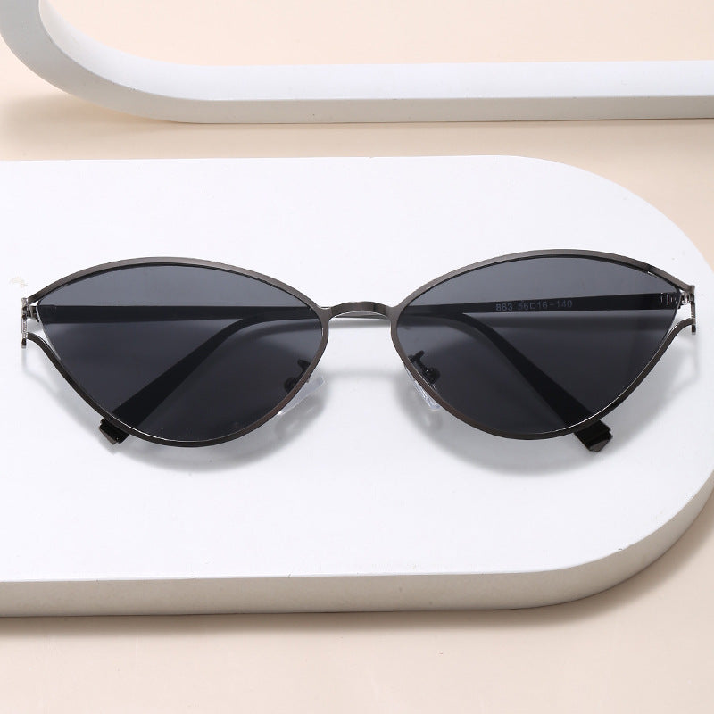 Fashionable Cat-Eye Sunglasses with Thin Metal Frame Kalsten