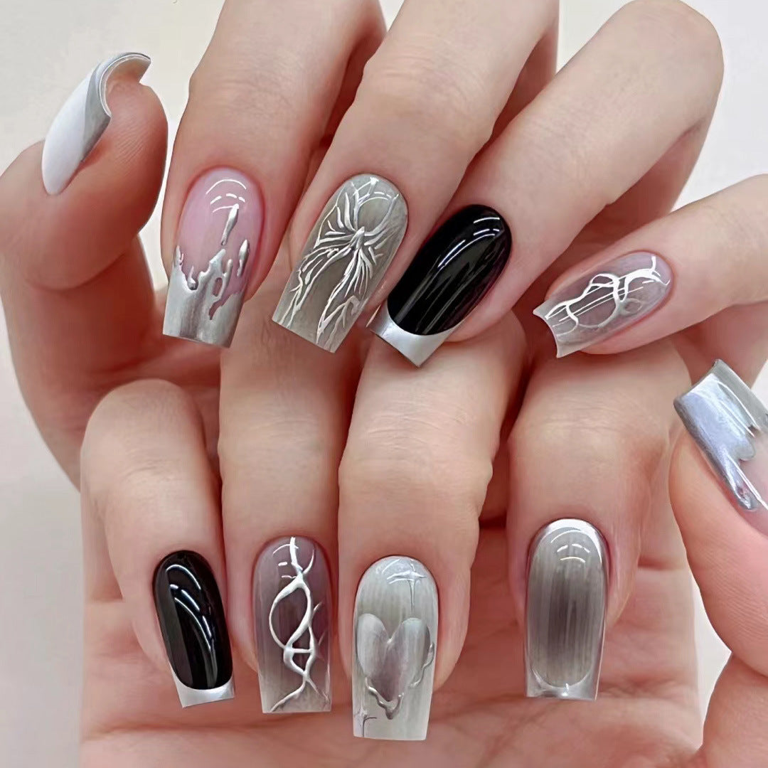 Artistic Nail Design with Unique Patterns