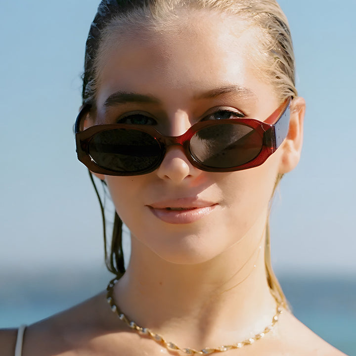 Women extravagant sunglasses in stylish retro design Kalsten