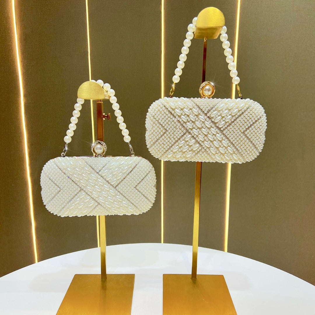 Pearl-Embellished Evening Handbag