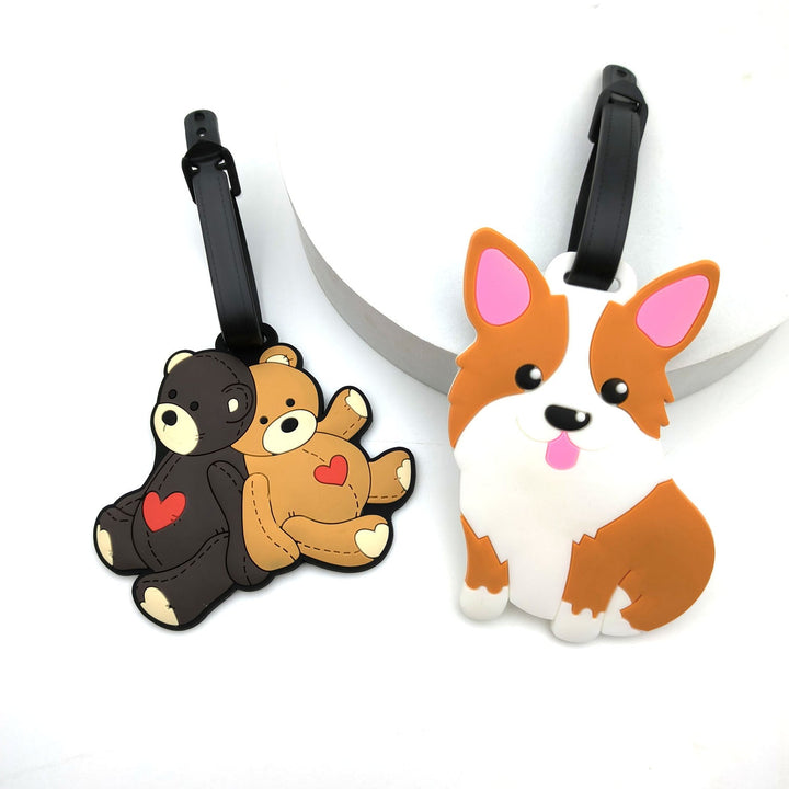 Cute Silicone Cat Luggage Tag with Detachable Strap and Personalized ID Window Kalsten