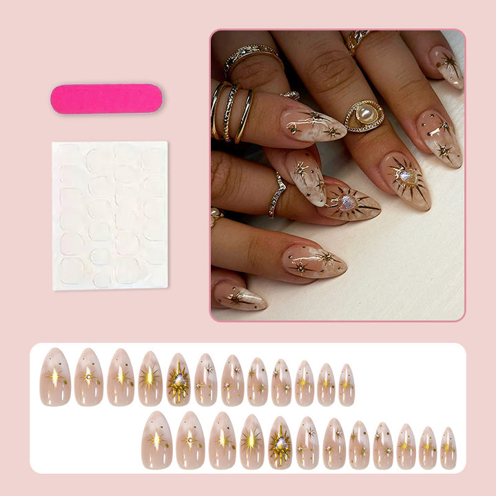 Nail art set with filigree flower and glitter accents Kalsten