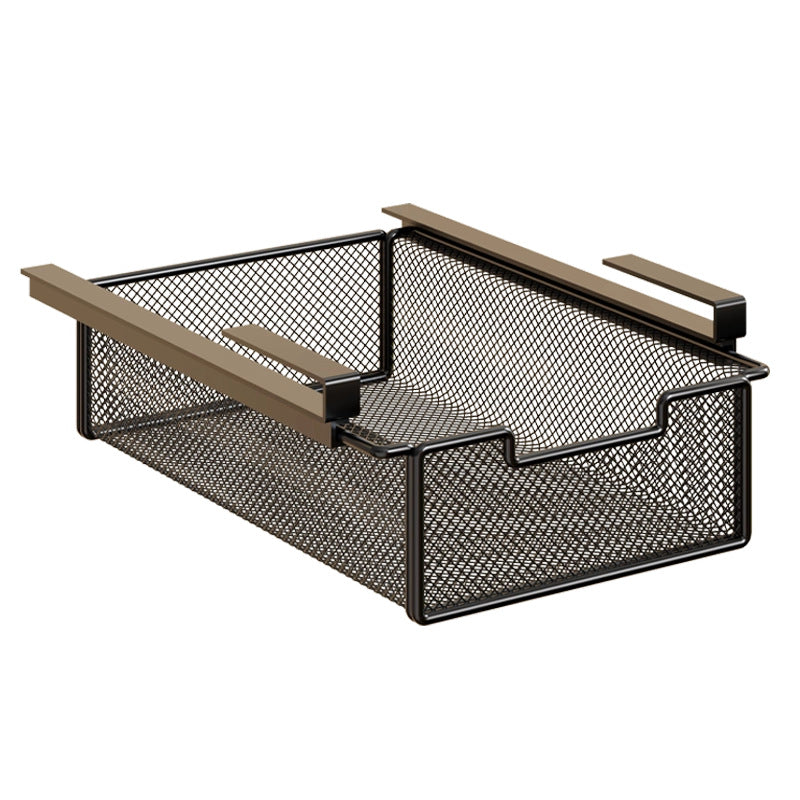 Under-Table Slide-Out Mesh Organizer Drawer with Adjustable Overedge Brackets