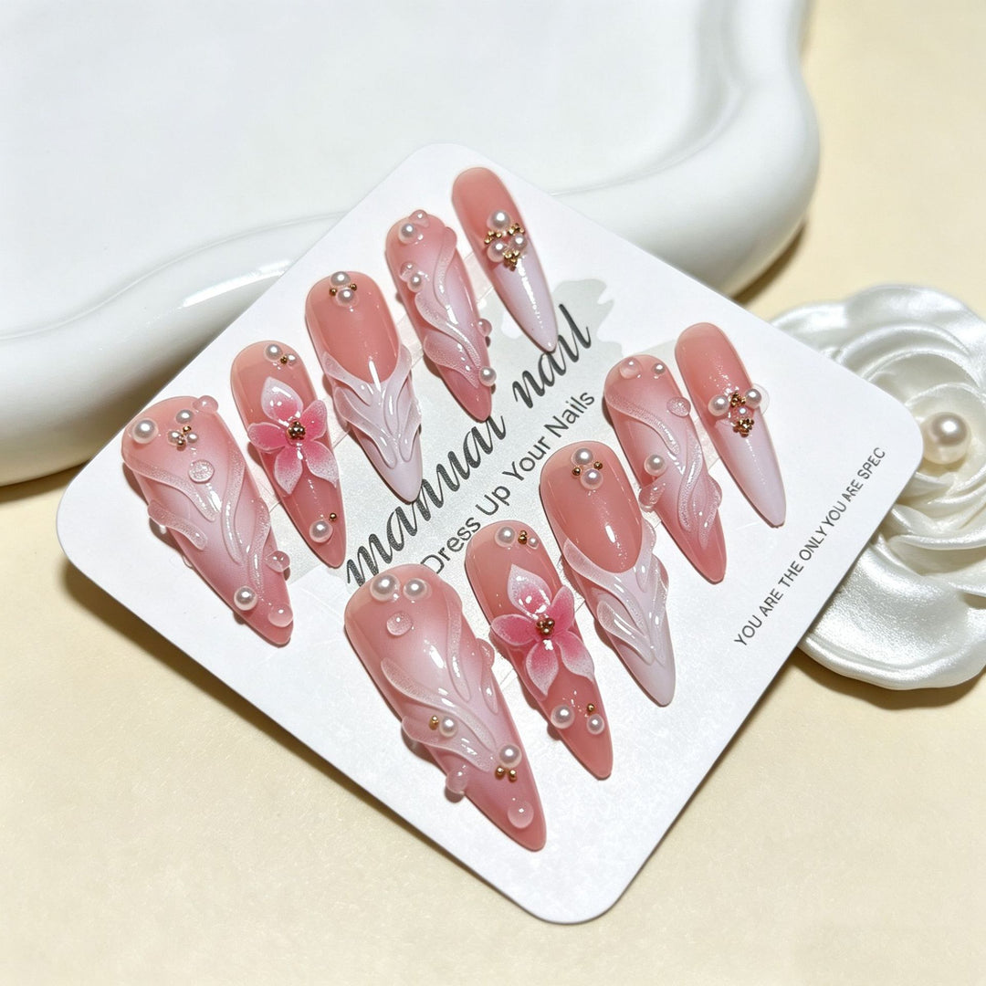 Floral Design Press-On Nail Tips Kalsten