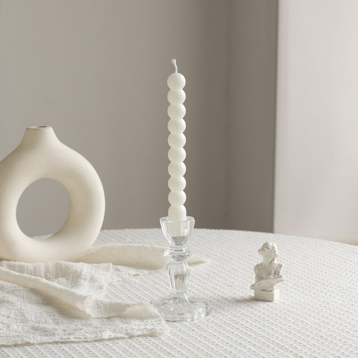 Hand-Poured Beaded Sphere Taper Candle
