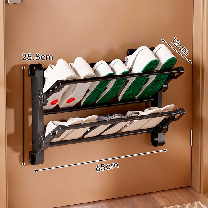 Over-the-Door Two-Tier Tilt Shoe Rack