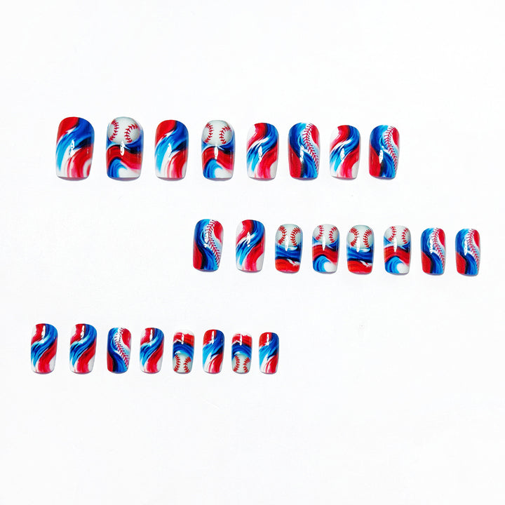 Sporty Baseball-Themed Nail Art Kalsten