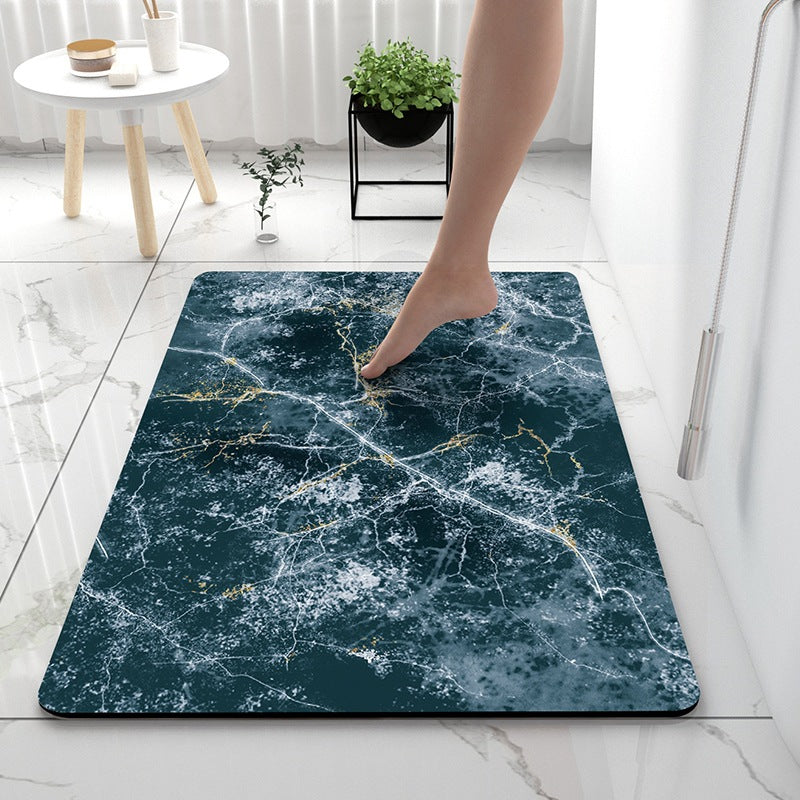 Soft Print Abstract Marble Bath Mat Kalsten