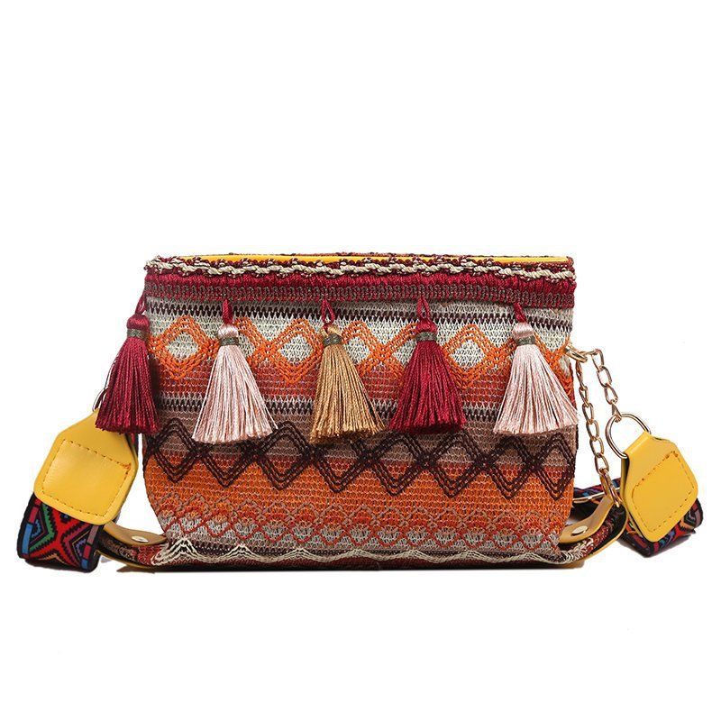 Ethnic Patterned Mini Crossbody Bag