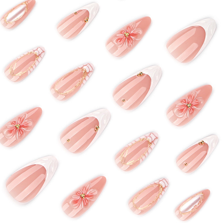 Artful nail art with floral and golden accents Kalsten