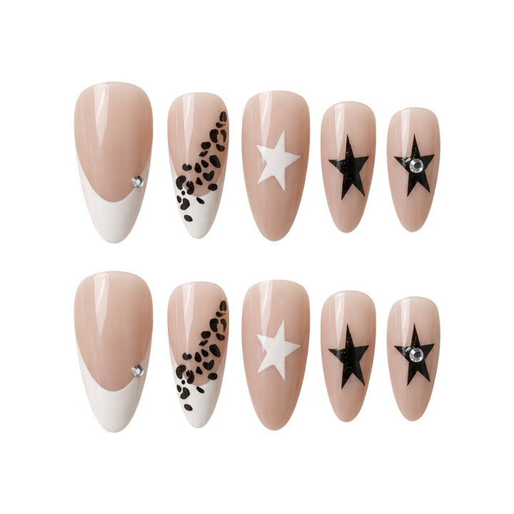 Artistic Stiletto Press-On Nail Design