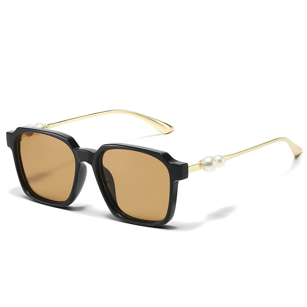 Chic Square Frame Sunglasses with Pearl Accents Kalsten