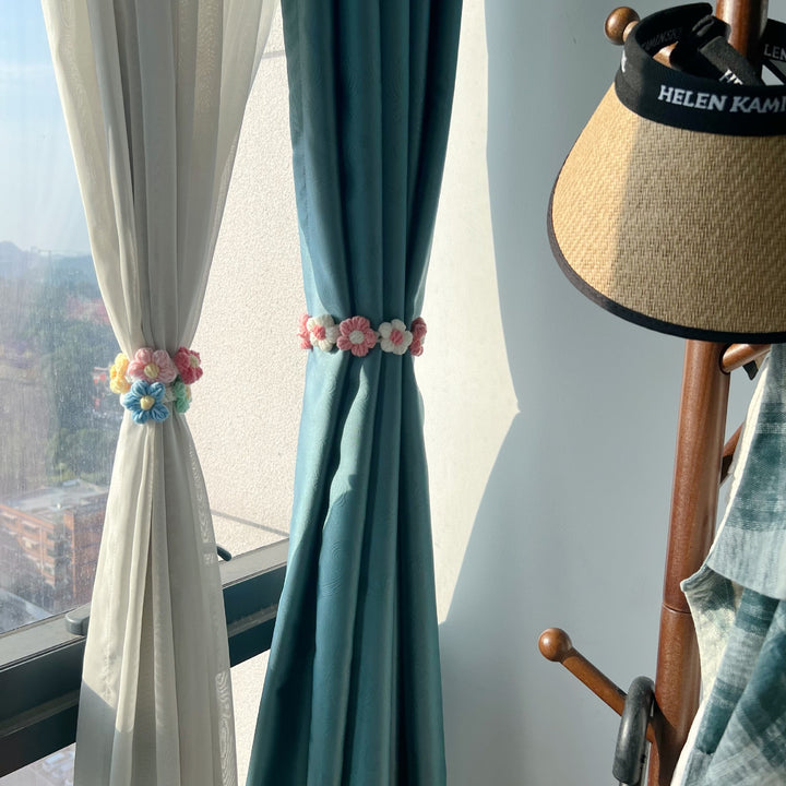 Handmade Crochet Flower Curtain Tieback Band