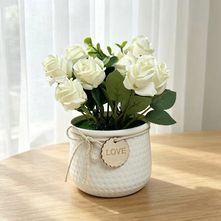 Lifelike Decorative Artificial Rose Plant Arrangement