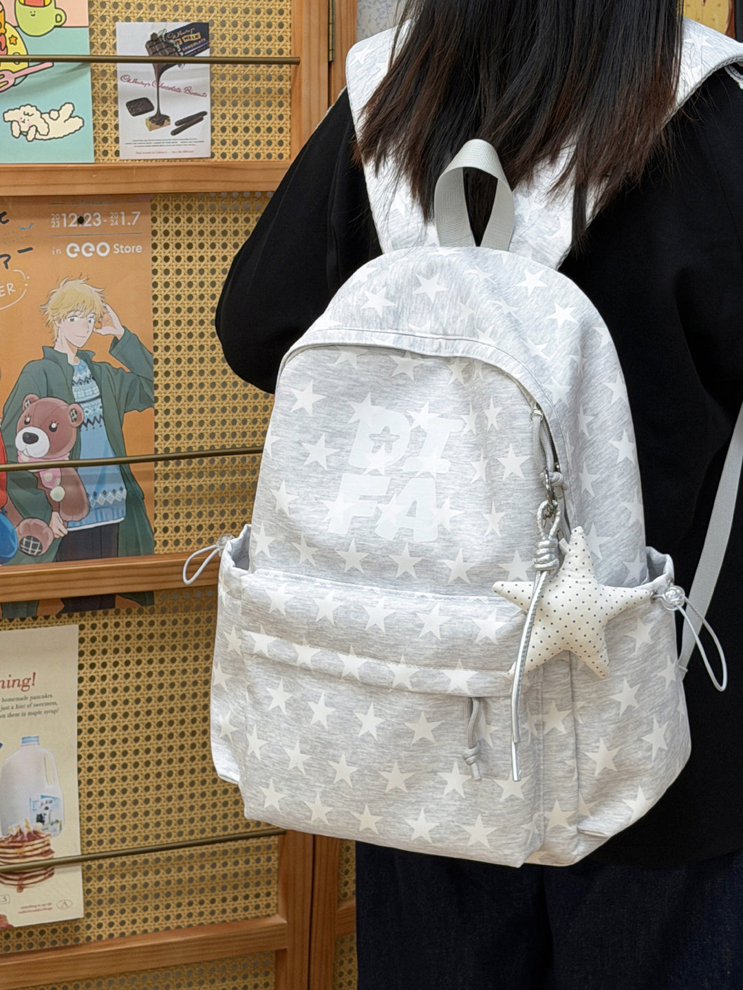 Stylish Star-Print School Backpack Kalsten