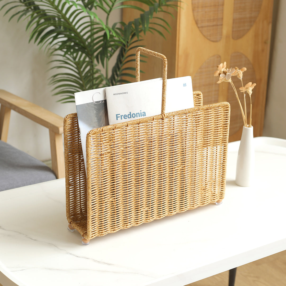 Unisex Handwoven Magazine Rack with Elegant Design Kalsten